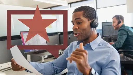 Telephone agent assisting a customer by call