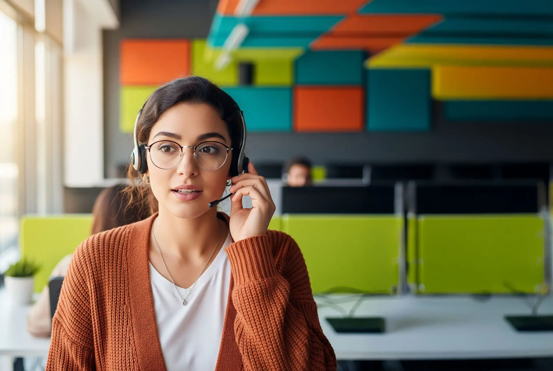 CallZent customer support agent assisting a customer