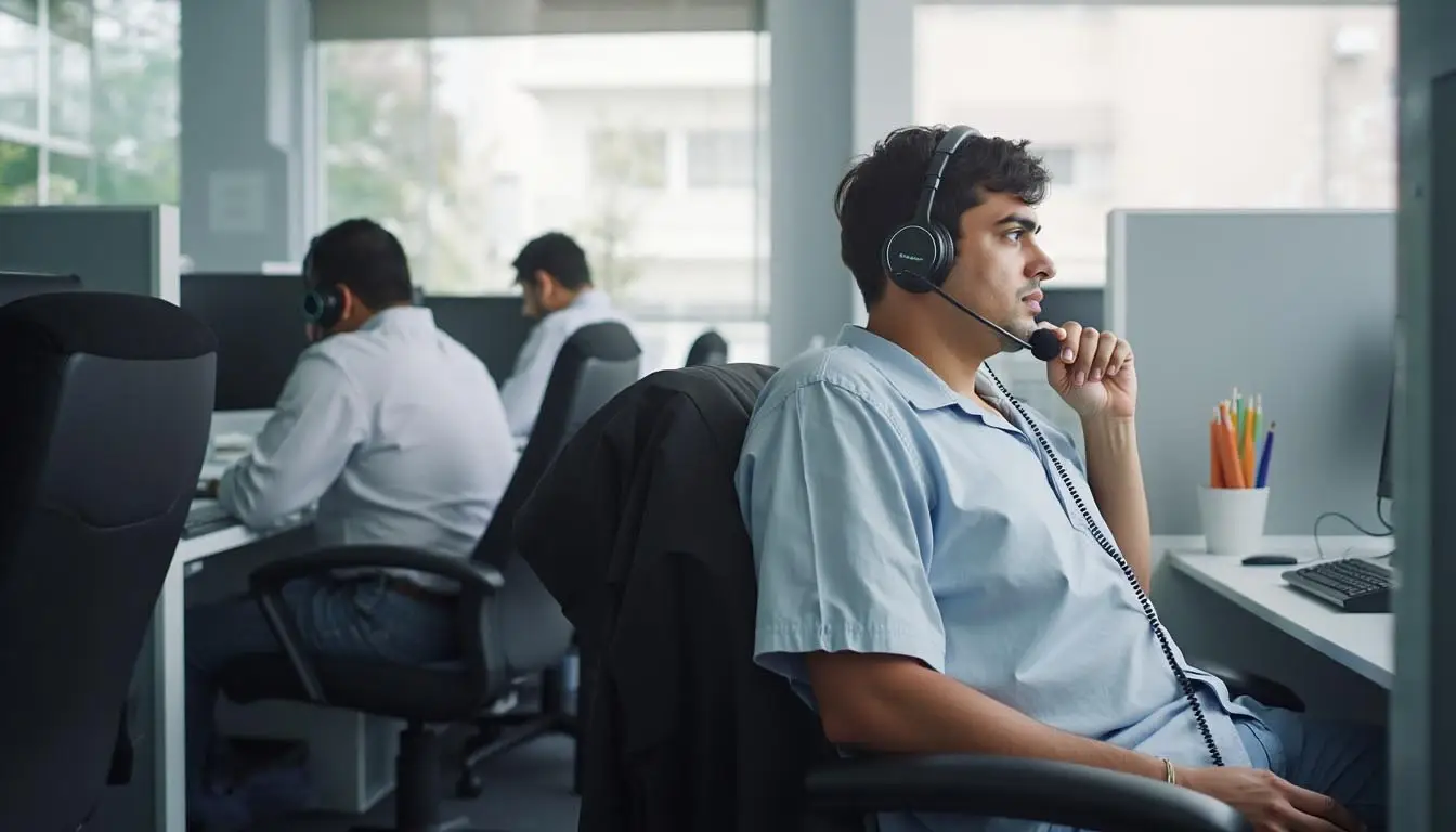 Call center lead generation agent qualifying prospects