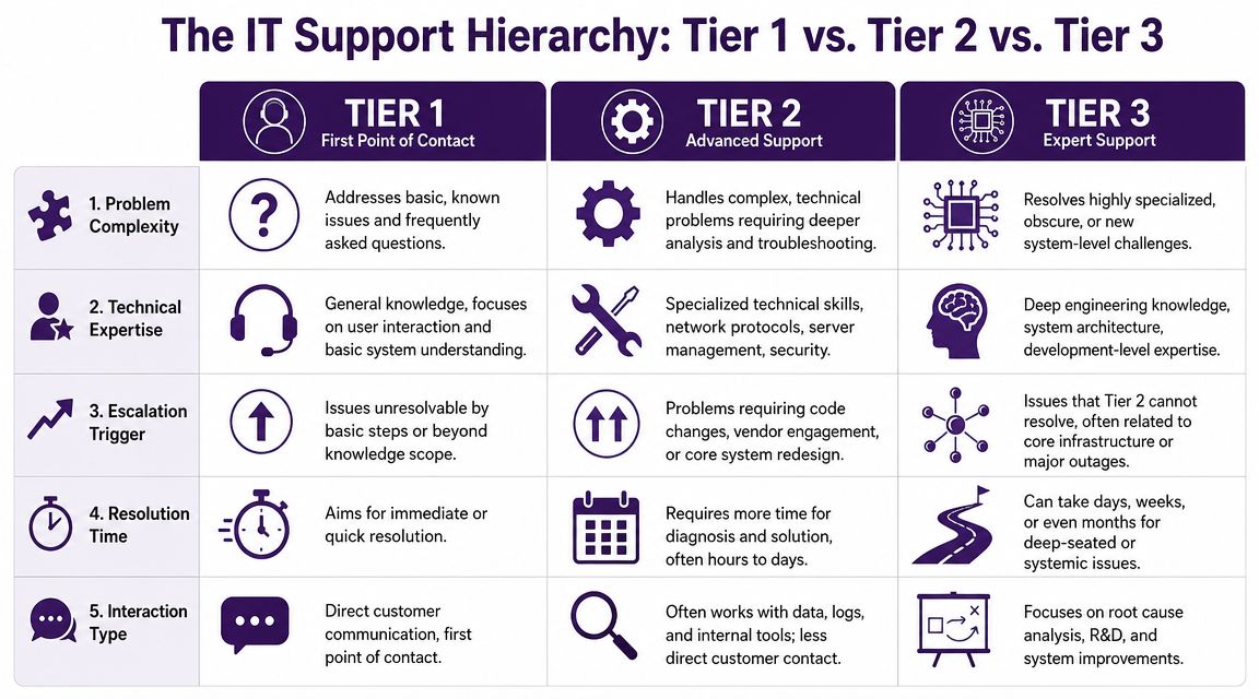 Tier 2 Network Support: A Guide for Growing Businesses 1 How Tier 2 Support Differs from Tier 1 and Tier 3