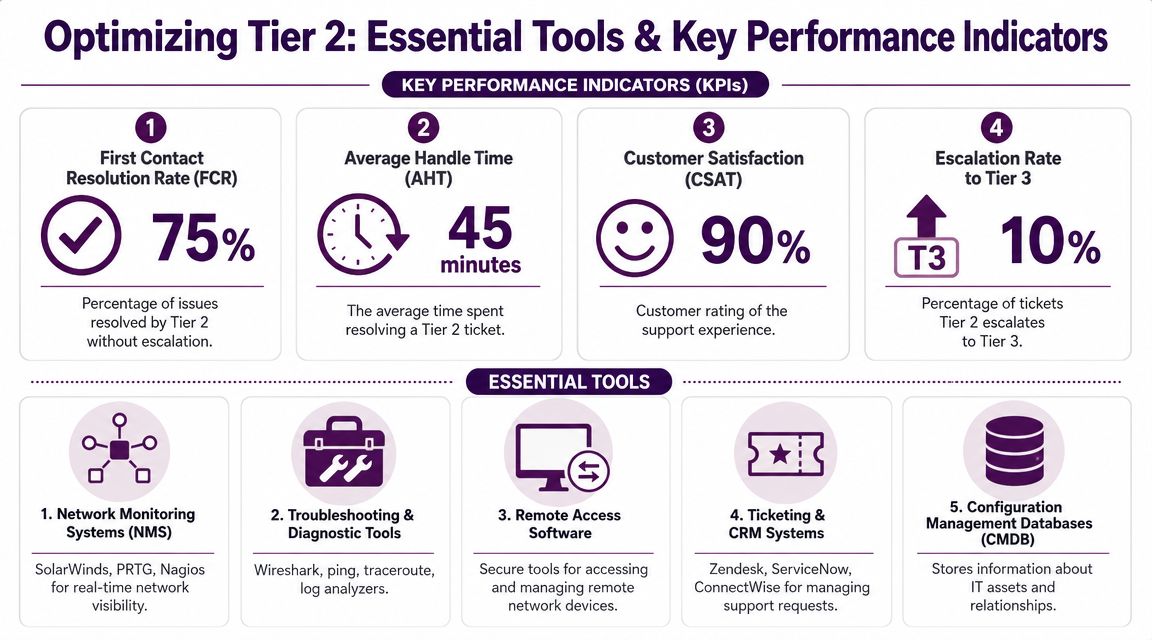Tier 2 Network Support: A Guide for Growing Businesses 3 Essential Tools and KPIs for Managing Tier 2 Support
