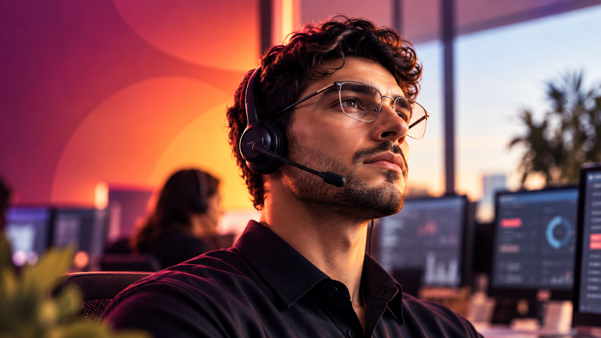 Debt collection outsourcing specialist working in a professional call center