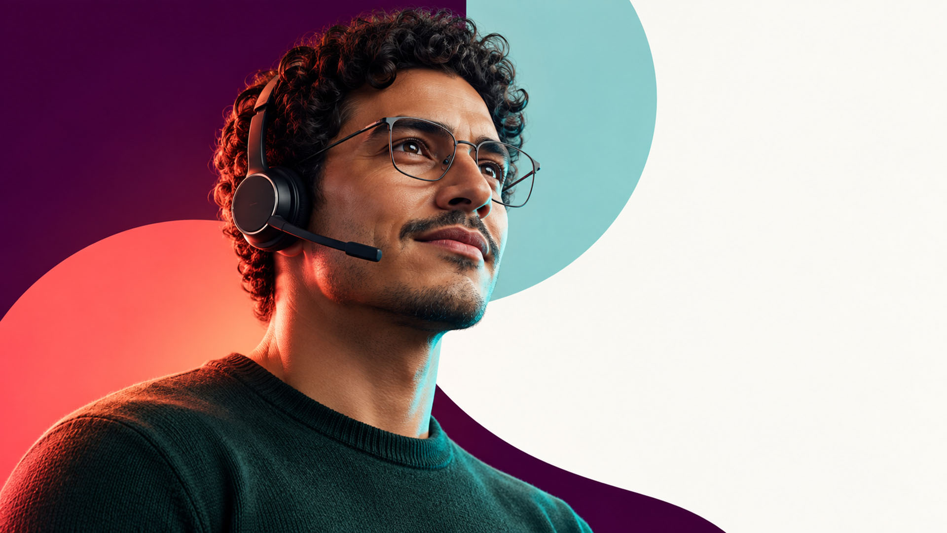 Bilingual CallZent customer support professional with headset