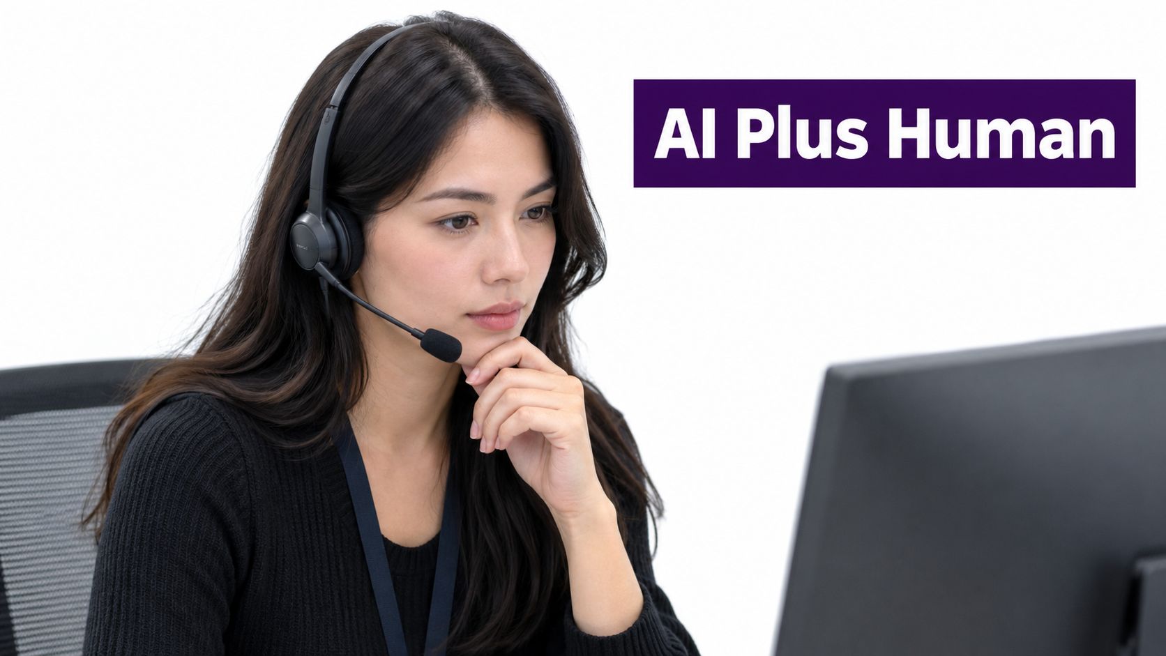 Bilingual Customer Service Representative: Hiring Guide 1 A professional customer service representative wearing a headset and looking at a computer screen.